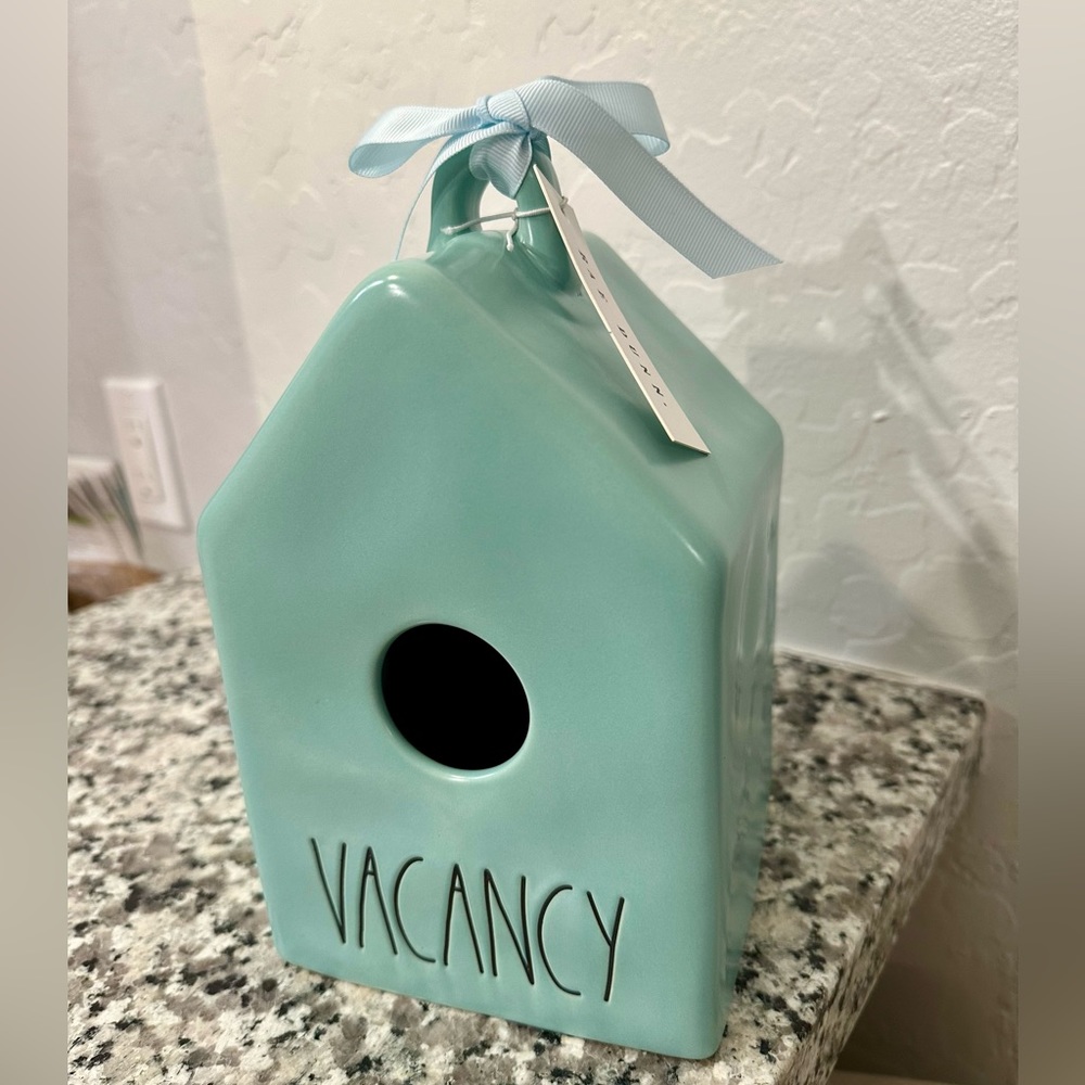 Rae Dunn Vacancy Birdouse by Magenta (Robin’s egg blue)
